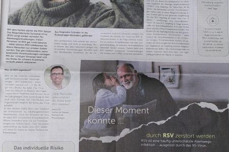 Foto einer Zeitungsanzeige der Firma GSK
